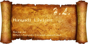 Hunyadi Líviusz névjegykártya